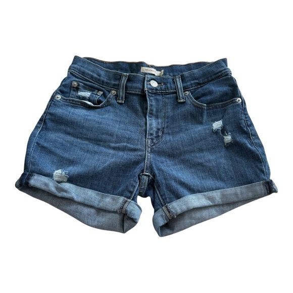 Levi's Pants - Levi's Blue Jean Shorts with Distressed Cuffed Hem